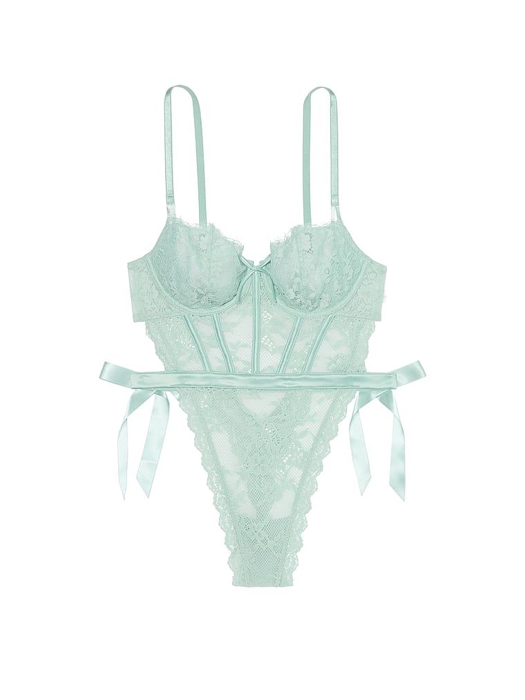Body nieusztywniane koronkowe Wicked. Produkt ma kolor zielony i pochodzi z kolekcji Dream Angels. 