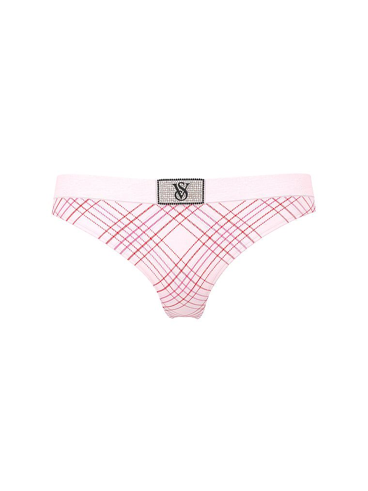 Stringi bawełniane z logo Shine Patch Velvet. Produkt jest wzorzysty i pochodzi z kolekcji Cotton. 