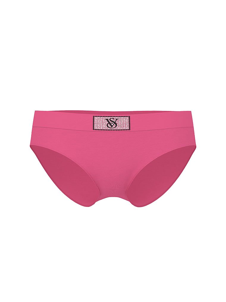 Majtki bawełniane z błyszczącym logo Shine Patch Hiphugger. Produkt ma kolor różowy i pochodzi z kolekcji Cotton. 
