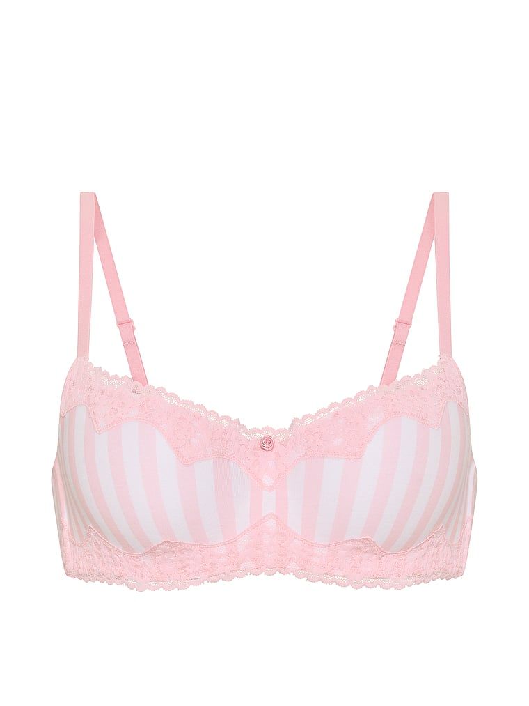 Biustonosz lekko usztywniany bawełniany Lace-Trim. Produkt jest wzorzysty i pochodzi z kolekcji T-shirt. 