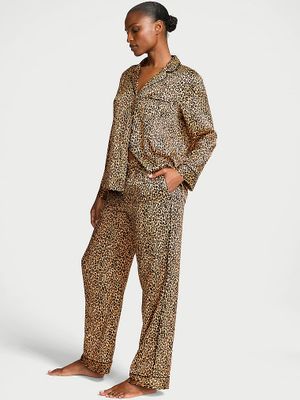 Victoria's Secret Piżama satynowa błyszcząca z długimi rękawami Glazed Satin