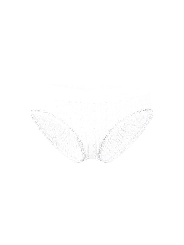 Majtki bawełniane z serduszkami i logo Heart Pointelle Hiphugger. Produkt ma kolor biały i pochodzi z kolekcji Cotton. 