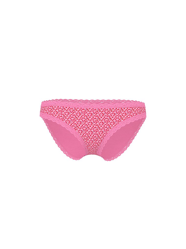 Majtki bawełniane z koronką Lace-Trim Bikini. Produkt jest wzorzysty i pochodzi z kolekcji Lace Trim. 