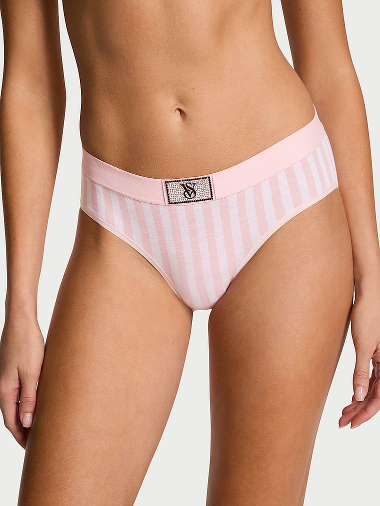 Majtki bawełniane z błyszczącym logo Shine Patch Hiphugger. Produkt jest wzorzysty i pochodzi z kolekcji Cotton. 