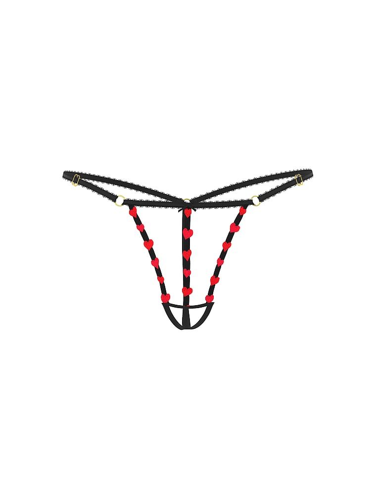 Stringi bez kroku Tease Strappy Heart. Produkt jest wzorzysty i pochodzi z kolekcji Very Sexy. 