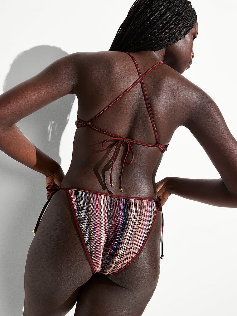 Victoria's Secret Swim Dół od bikini Shimmer Stripe Cheeky
