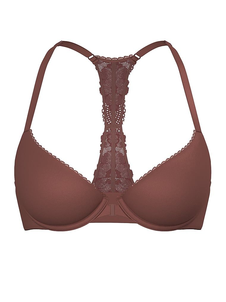 Body by Victoria Biustonosz lekko uszytywniany zapinany z przodu z koronką na plecach Racerback Demi