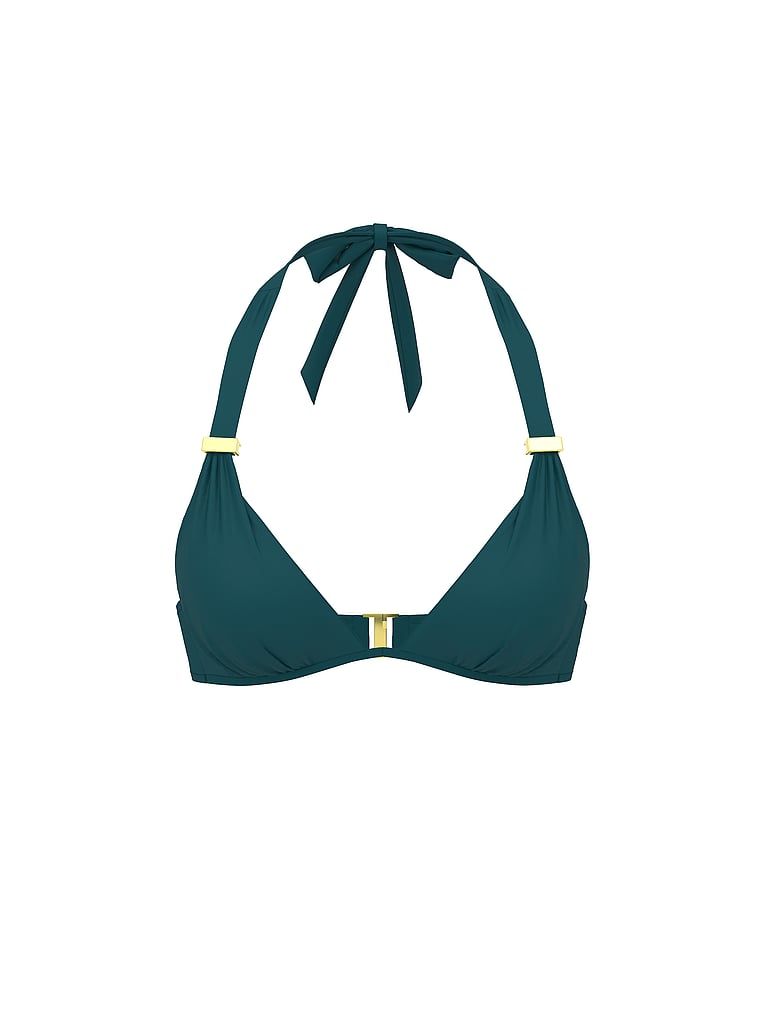 Góra od bikini z push-upem Essential Harlow. Produkt ma kolor niebieski i pochodzi z kolekcji Victoria's Secret Swim. 