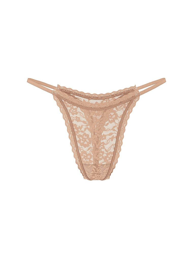 Stringi koronkowe Blossom. Produkt ma kolor beżowy i pochodzi z kolekcji Lacie. 