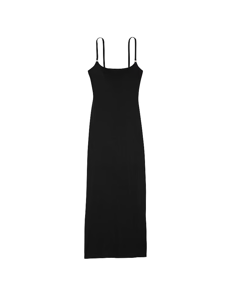Sukienka maxi modelująca FeatherSoft Slip. Produkt ma kolor czarny i pochodzi z kolekcji Victoria's Secret. 