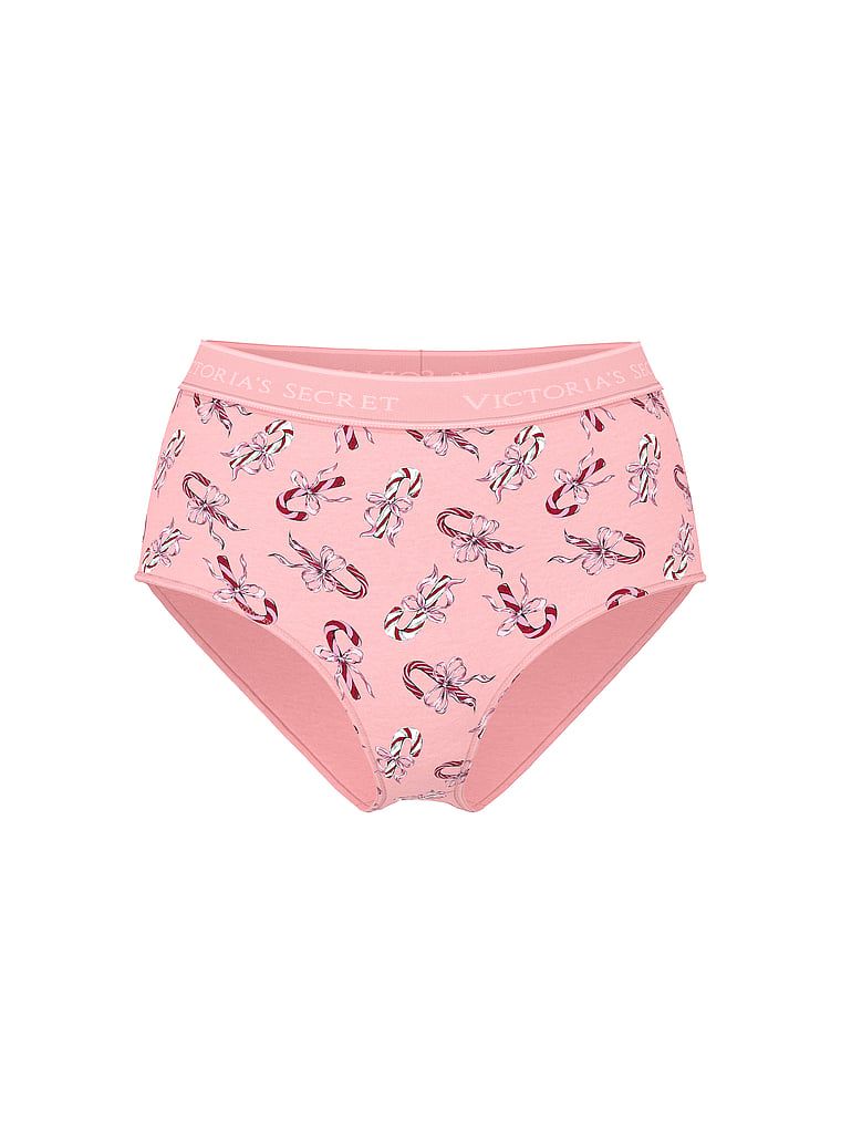 Majtki bawełniane figi z logo marki z wysokim stanem. Produkt jest wzorzysty i pochodzi z kolekcji Cotton. 