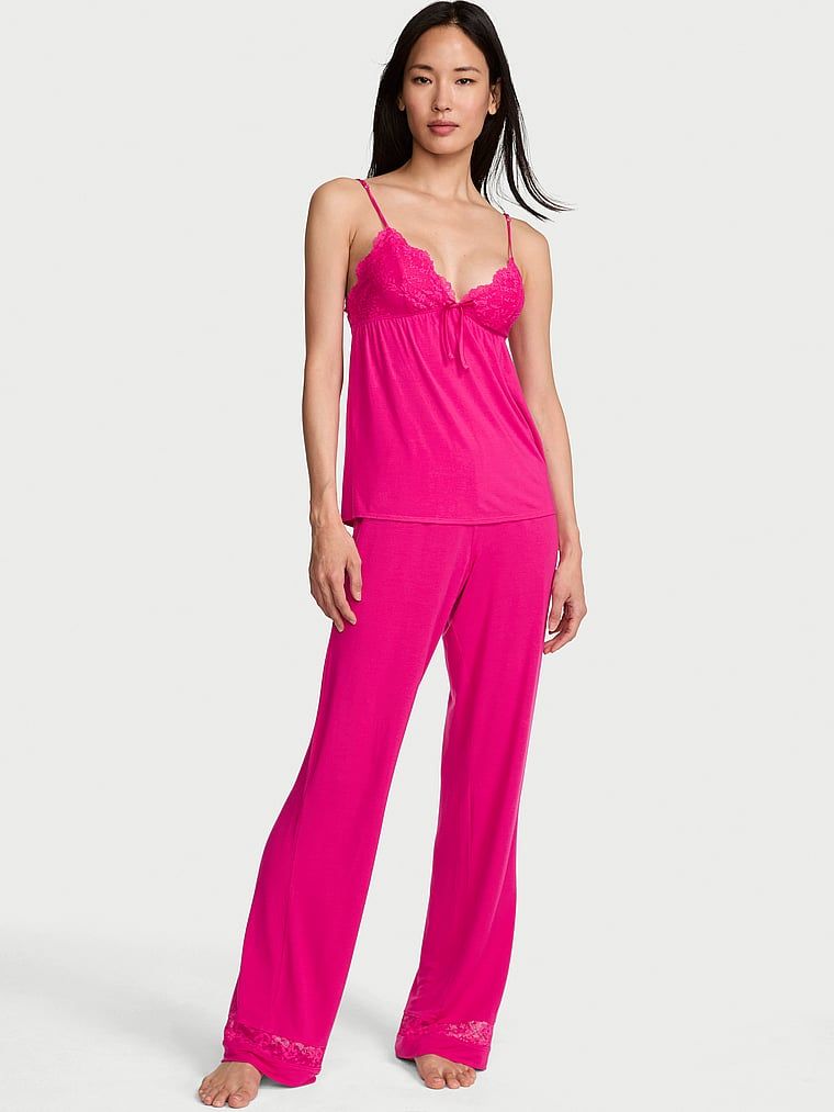 Victoria's Secret Piżama z modalu - bluzka na ramiączkach i długie spodnie SoSoft