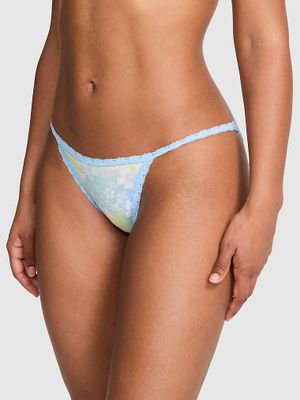 Majtki bikini na cienkich paskach z koronkowym wykończeniem PINK Wink