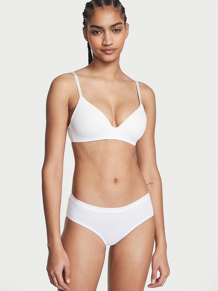 Majtki bawełniane Stretch Cotton Bikini. Produkt ma kolor biały i pochodzi z kolekcji Victoria's Secret. 