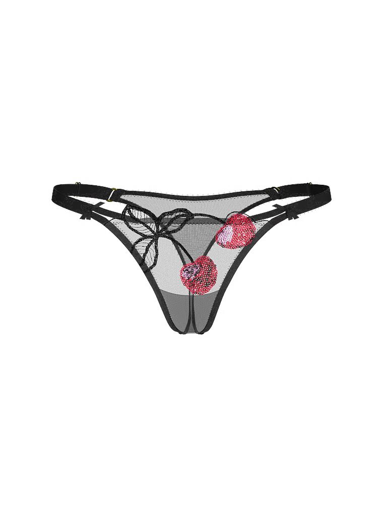 Stringi Tease Cherry Embroidery. Produkt jest wzorzysty i pochodzi z kolekcji Very Sexy. 
