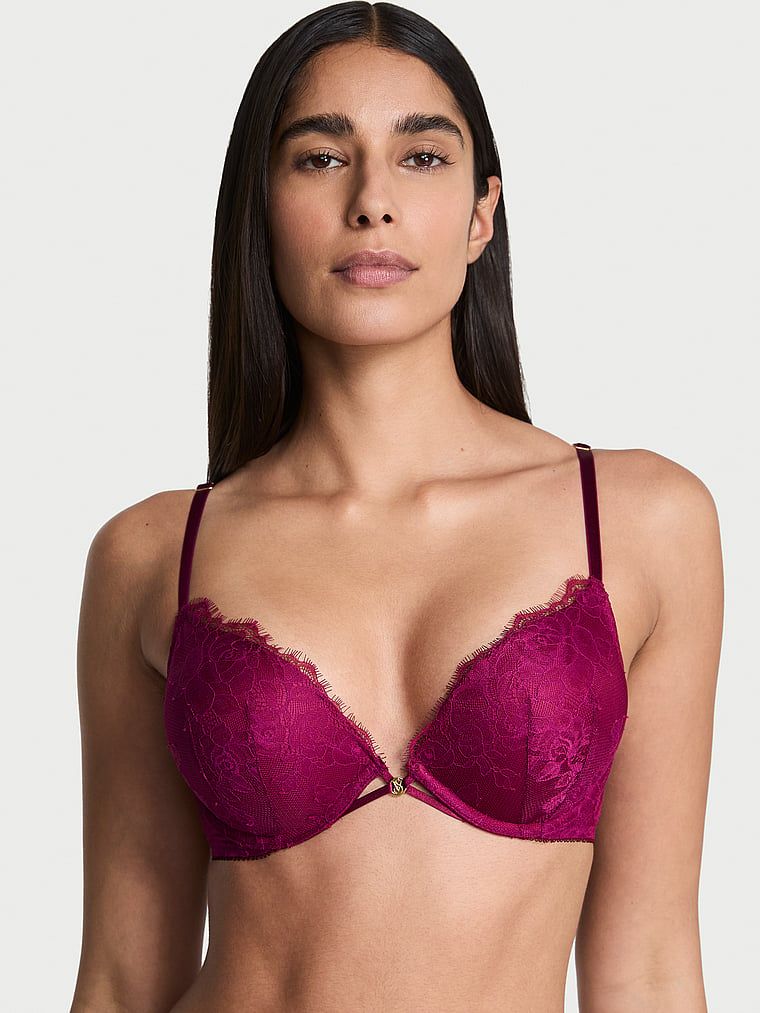 Very Sexy Biustonosz push-up powiększający o 2 rozmiary Bombshell Rose Lace
