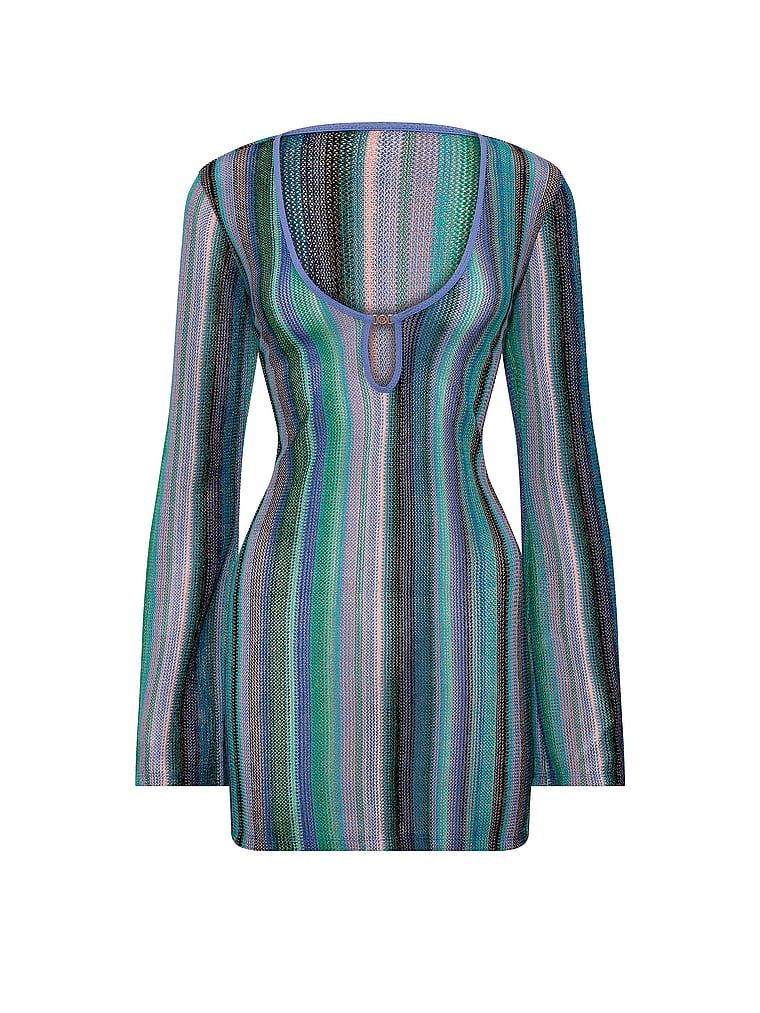 Sukienka mini na plażę Beachwear Shimmer Knit. Produkt jest wzorzysty i pochodzi z kolekcji Victoria's Secret Swim. 