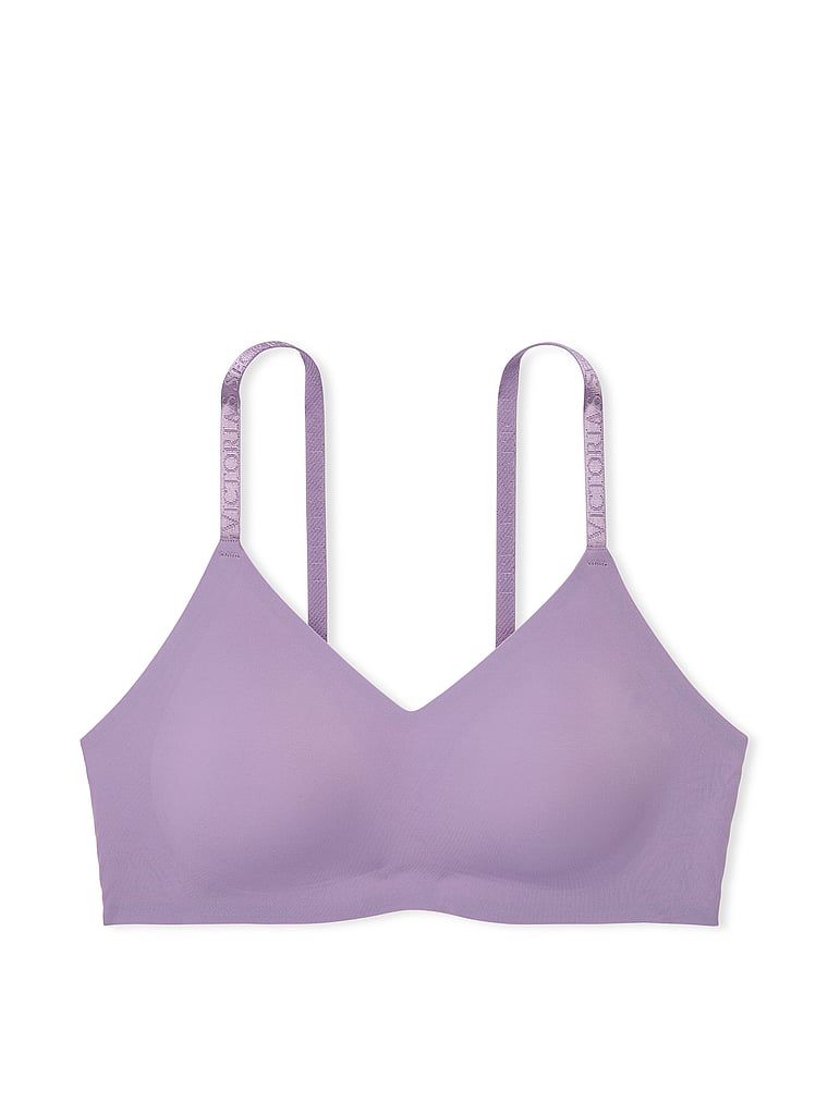 Na zdjęciu na białym tle widoczny jest biustonosz lekko usztywniany braletka bez fiszbin Comfort. Produkt ma kolor purpurowy i pochodzi z kolekcji Body by Victoria.
