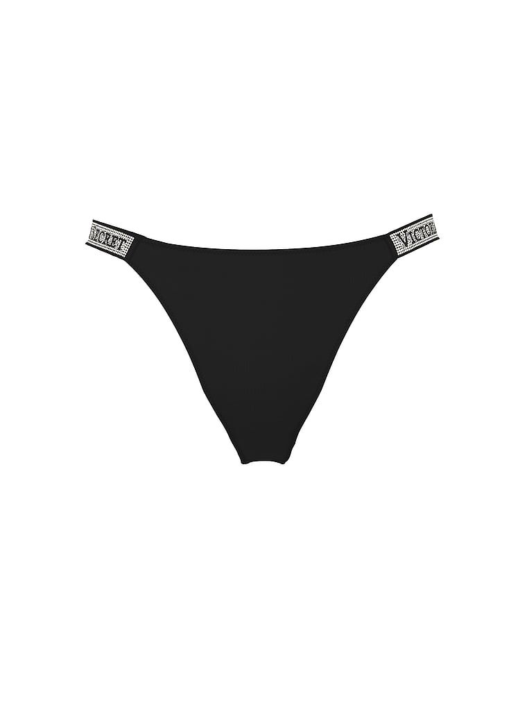Majtki brazyliany z błyszczącymi paskami Shine Strap Brazilian. Produkt ma kolor czarny i pochodzi z kolekcji Very Sexy. 