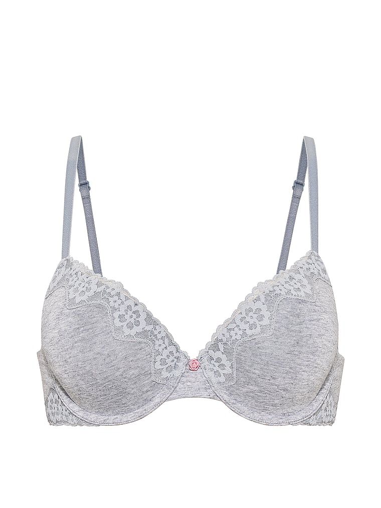 Biustonosz push-up bawełniany Perfect Shape. Produkt ma kolor szary i pochodzi z kolekcji T-shirt. 