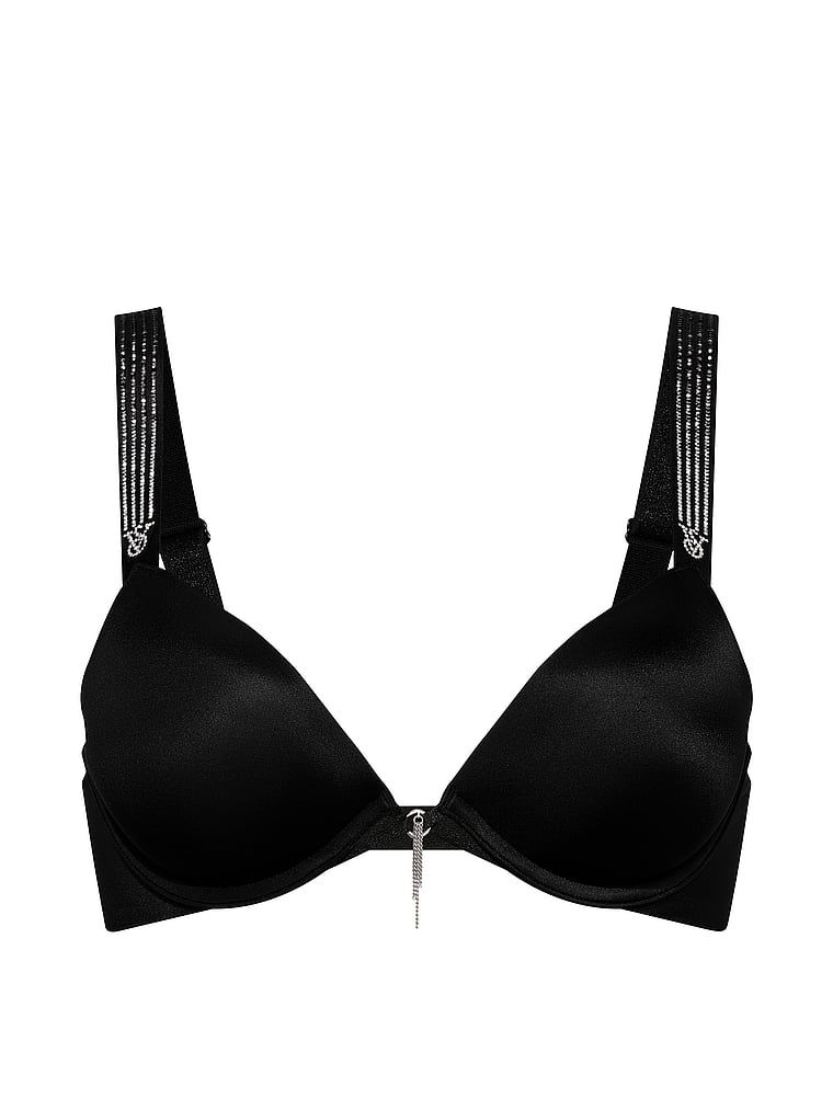 Biustonosz push-up z błyszczącymi ramiączkami Ombre Shine Strap. Produkt ma kolor czarny i pochodzi z kolekcji Very Sexy. 