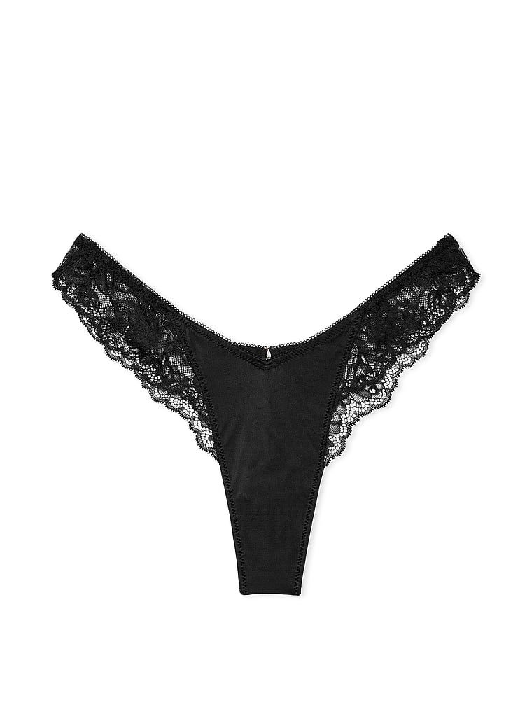 Very Sexy Stringi z koronką i wysoko wyciętymi nogawkami Lace-Trim High-Leg