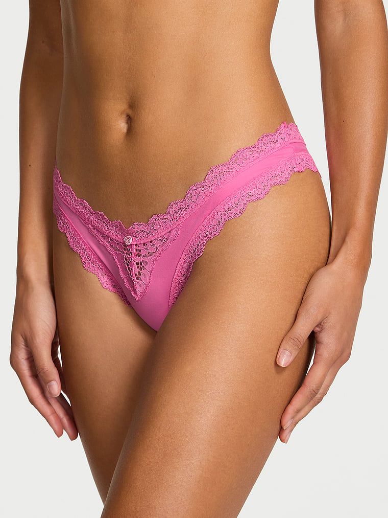 Dream Angels Majtki brazyliany z koronką Lace Trim Brazilian