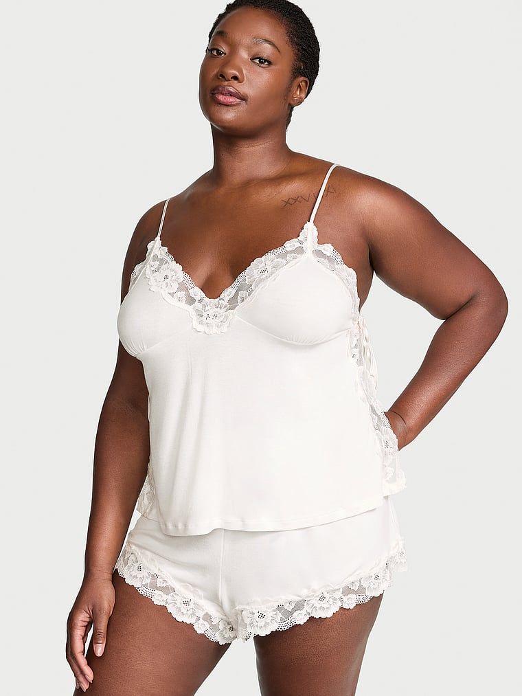 Victoria's Secret Zestaw do spania z modalu - top na ramiączkach i szorty