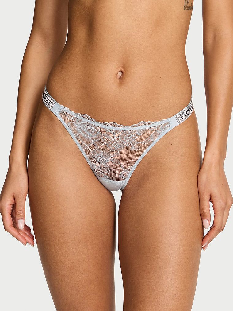 Very Sexy Stringi koronkowe z błyszczącymi paskami Shine Strap
