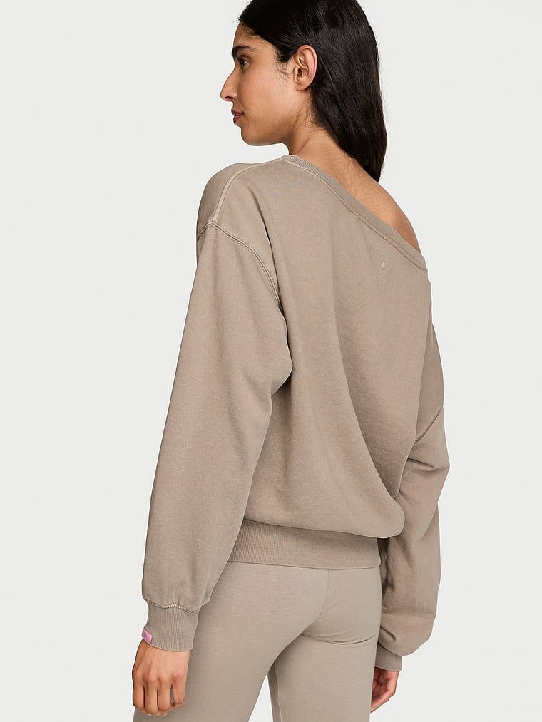 Bluza bawełniana z dekoltem łódka Terry Boatneck. Produkt ma kolor beżowy i pochodzi z kolekcji Angel Essentials. 