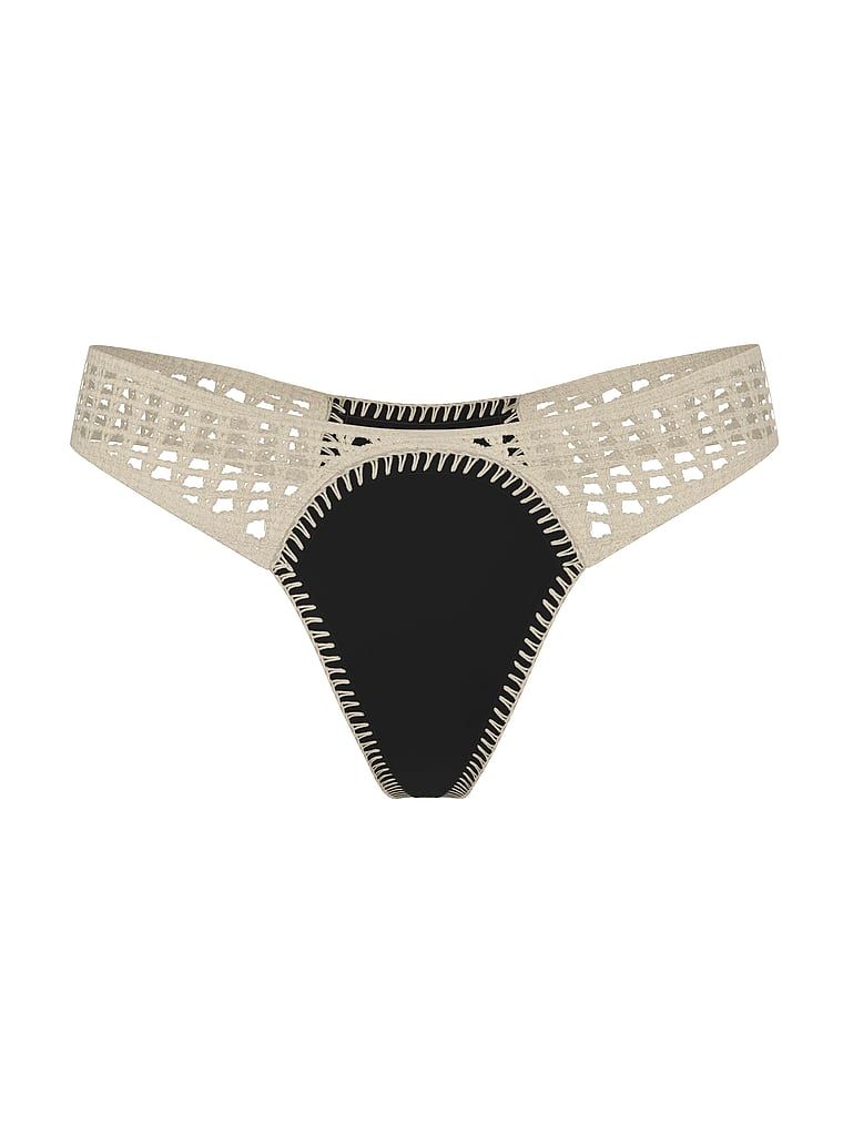 Dół od bikini stringi Archives Crochet Scuba. Produkt ma kolor czarny i pochodzi z kolekcji Victoria's Secret Swim. 