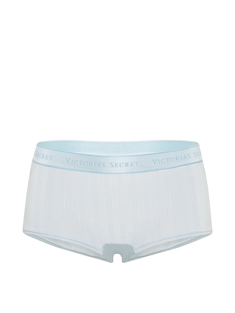 Majtki szorty z modalu Ultra-Fine Logo Boyshort. Produkt ma kolor niebieski i pochodzi z kolekcji Cotton. 