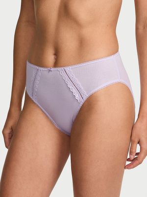 Victoria's Secret Majtki bawełniane ze wstawkami Lace-Trim
