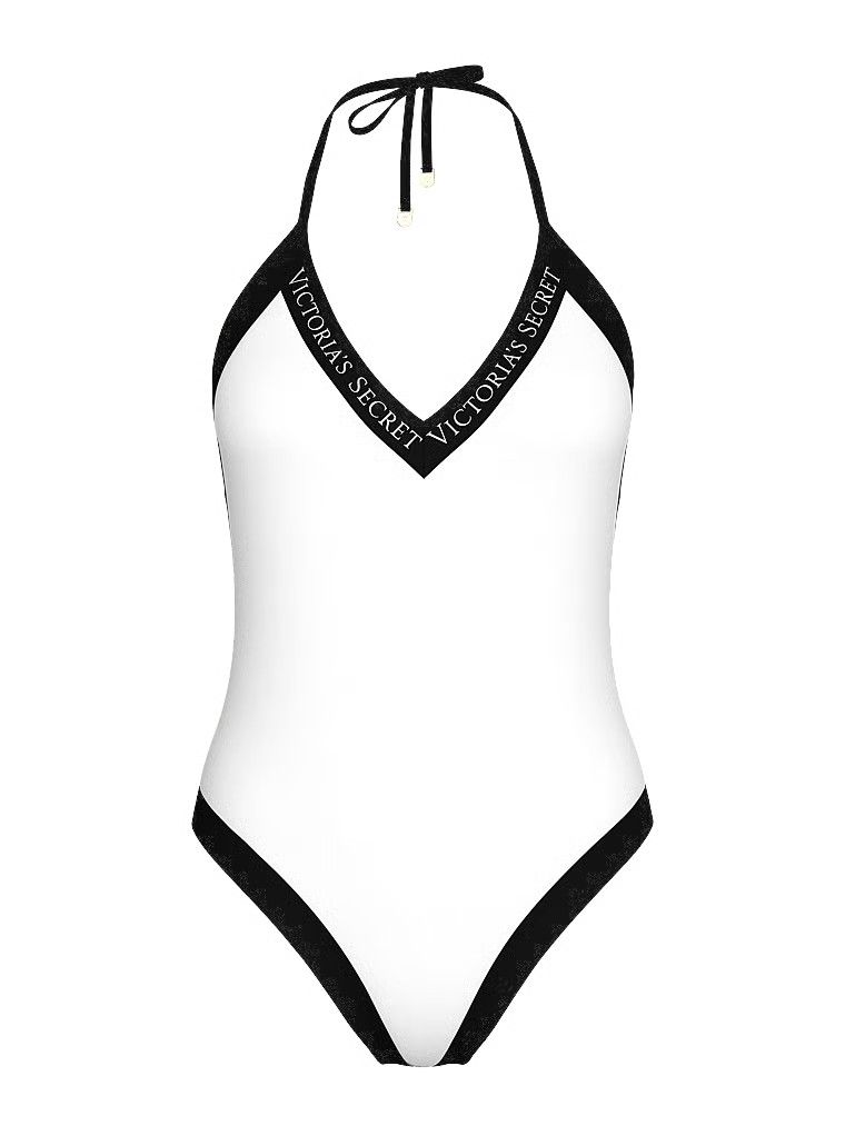 Strój kąpielowy jednoczęściowy Iconic Logo. Produkt ma kolor biały i pochodzi z kolekcji Victoria's Secret Swim. 