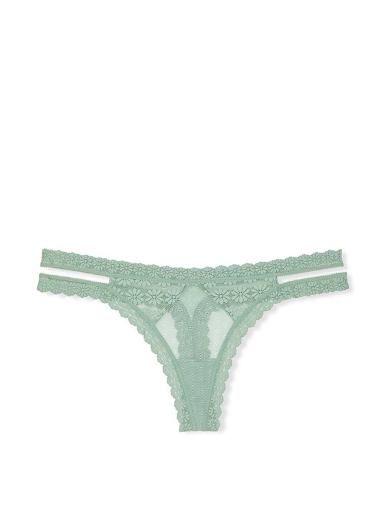 Stringi koronkowe Daisy. Produkt ma kolor zielony i pochodzi z kolekcji Lacie. 