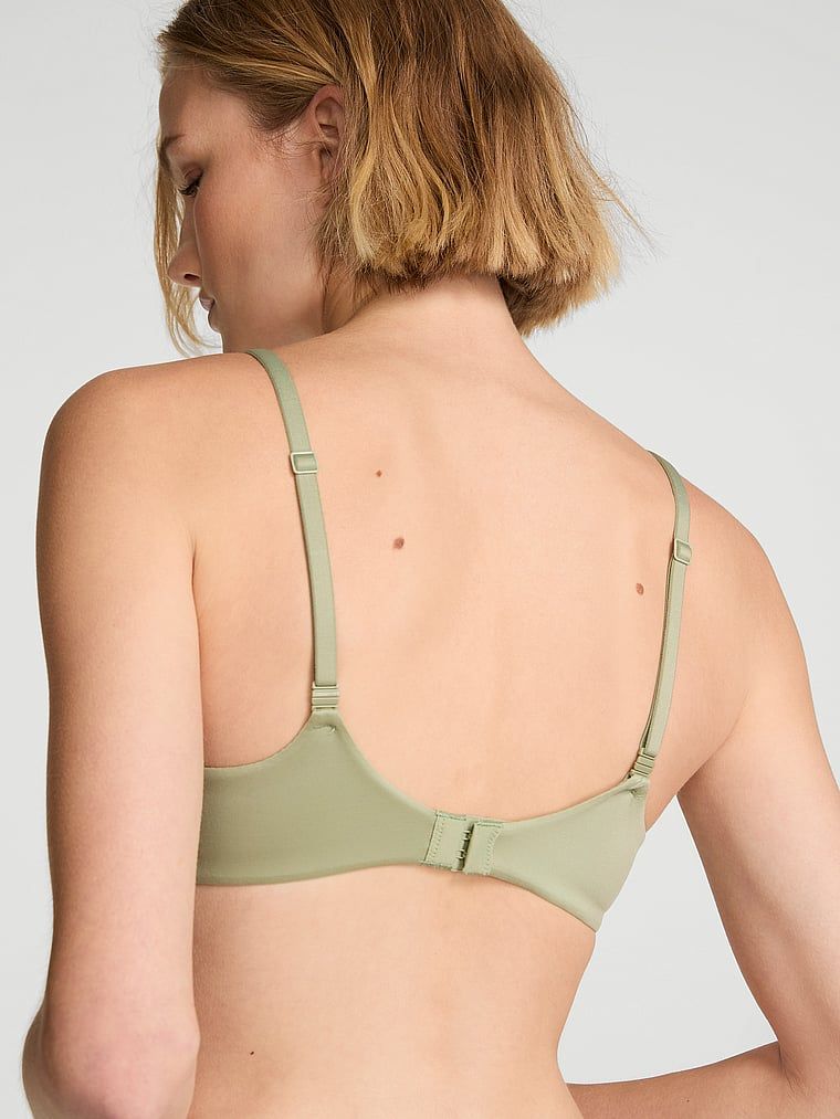 Biustonosz lekko usztywniany z mocno zabudowanymi miseczkami. Produkt ma kolor zielony i pochodzi z kolekcji Body by Victoria. 