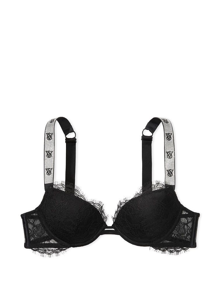 Biustonosz push-up Shine Strap Lace. Produkt ma kolor czarny i pochodzi z kolekcji Very Sexy. 