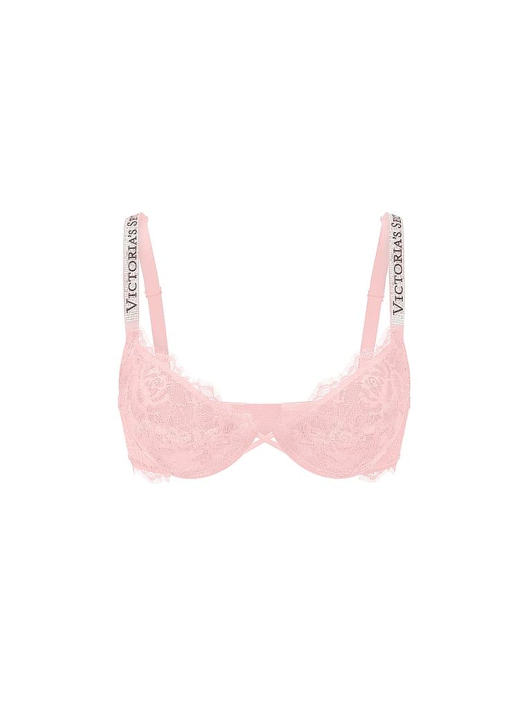 Biustonosz push-up koronkowy powiększający o 2 rozmiary Bombshell Shine Strap. Produkt ma kolor różowy i pochodzi z kolekcji Very Sexy. 