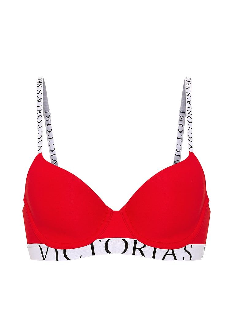 Biustonosz lekko usztywniany CoolBra Demi. Produkt ma kolor czerwony i pochodzi z kolekcji T-shirt. 