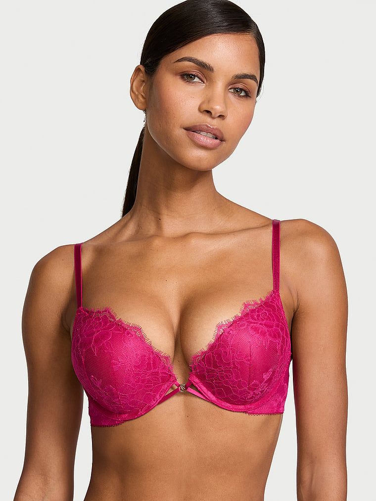 Very Sexy Biustonosz push-up powiększający o 2 rozmiary Bombshell Rose Lace