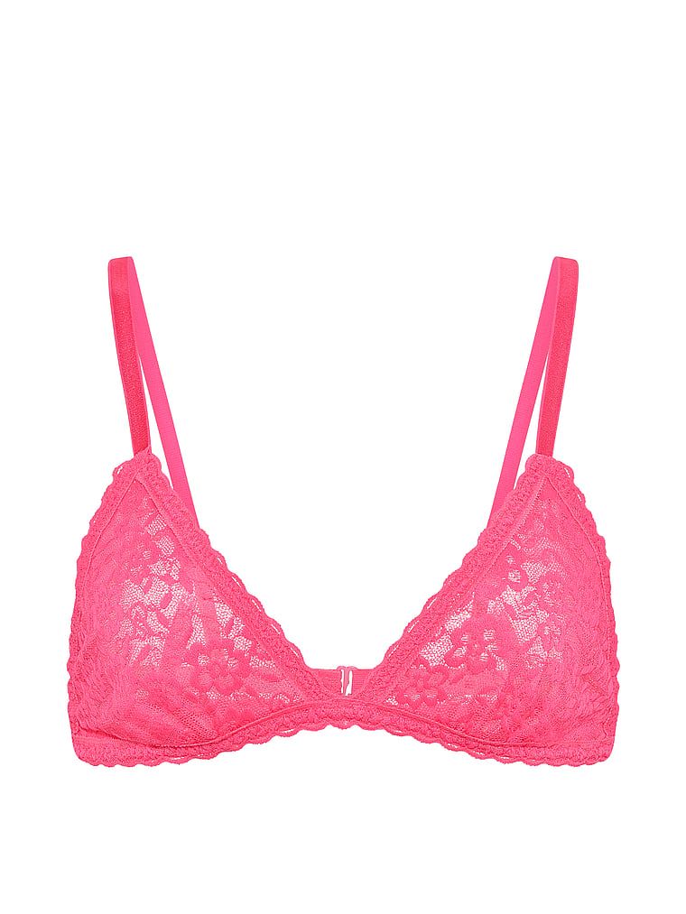 Biustonosz nieusztywniany braletka koronkowy. Produkt ma kolor różowy i pochodzi z kolekcji Victoria's Secret. 