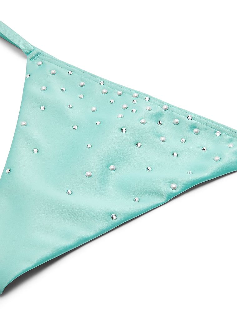 Stringi satynowe z kryształkami Pearl. Produkt ma kolor niebieski i pochodzi z kolekcji Dream Angels. 