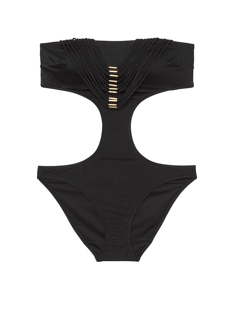 Strój kąpielowy jednoczęściowy VS Archives Strappy Hardware Monokini. Produkt ma kolor czarny i pochodzi z kolekcji Victoria's Secret Swim. 
