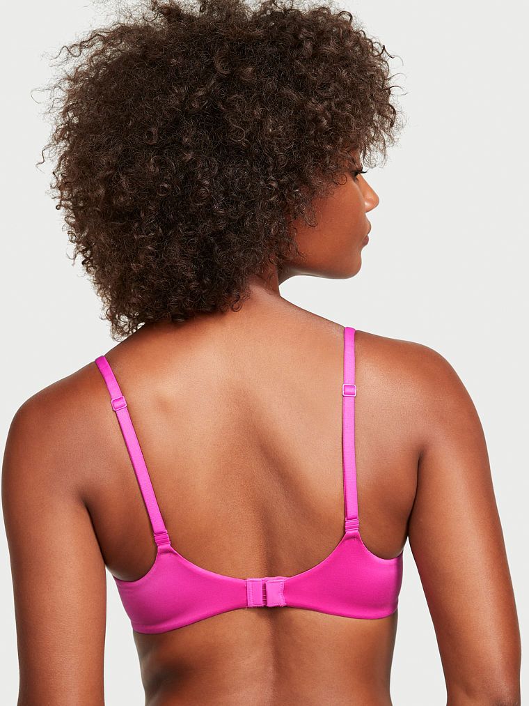 Biustonosz lekko usztywniany z mocno zabudowanymi miseczkami. Produkt ma kolor różowy i pochodzi z kolekcji Body by Victoria. 