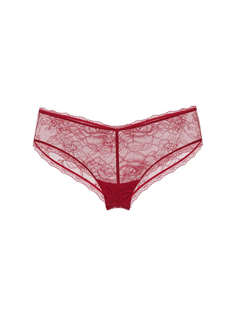 Majtki koronkowe z wysoko wyciętymi nogawkami Rose Lace Cheeky. Produkt ma kolor czerwony i pochodzi z kolekcji Very Sexy. 
