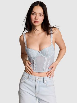 Gorsetowy top PINK Wink scoop lekko usztywniany