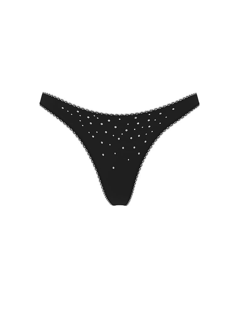 Stringi bawełniane z cekinami Sparkle. Produkt ma kolor czarny i pochodzi z kolekcji Victoria's Secret. 