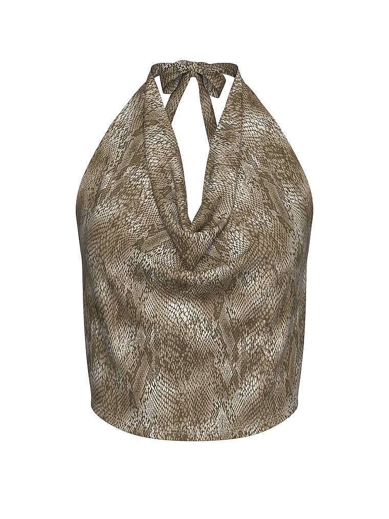 Top na plażę wiązany na szyi Beachwear. Produkt jest wzorzysty i pochodzi z kolekcji Victoria's Secret Swim. 