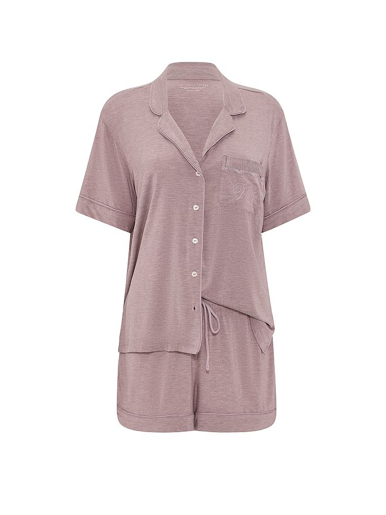 Piżama z modalu z szortami SoSoft. Produkt ma kolor fioletowy i pochodzi z kolekcji Victoria's Secret. 