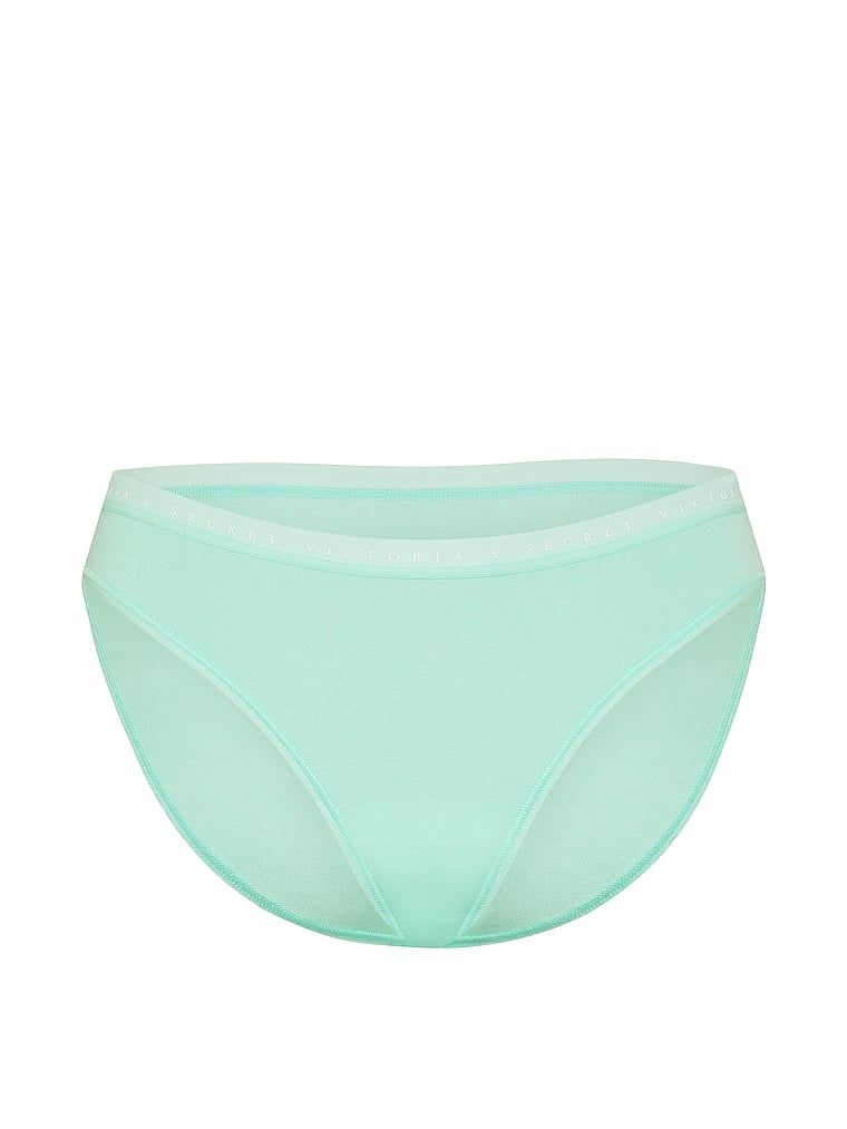 Majtki bawełniane Bikini. Produkt ma kolor zielony i pochodzi z kolekcji Victoria's Secret. 